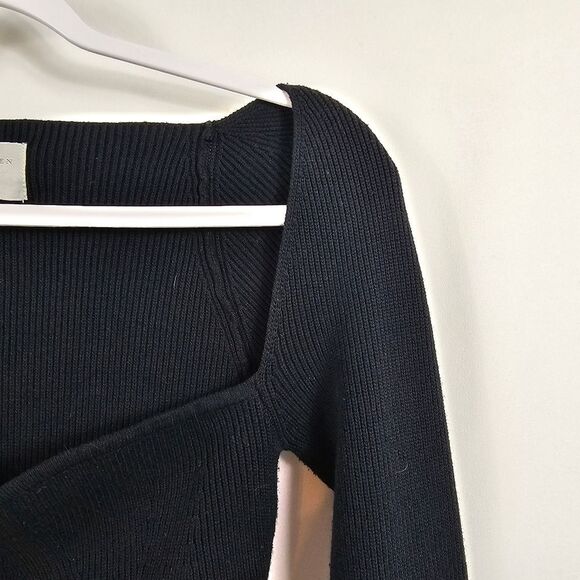 Modern Citizen Ribbed Knit Long Sleeves Sweater in Black - Size M - Picture 4 of 11